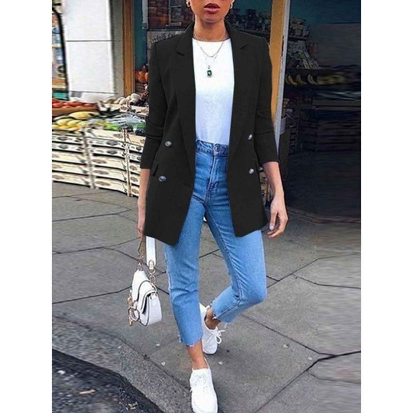 Street-Wave Ava Blazer Neon Yellow Mid-Length for Women All-Day Comfort and Style