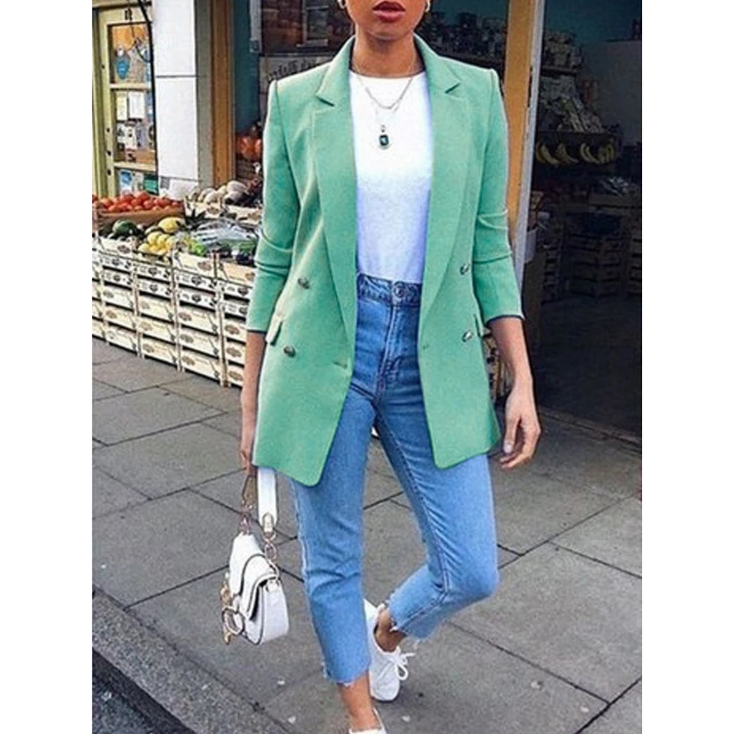 Street-Wave Ava Blazer Neon Yellow Mid-Length for Women All-Day Comfort and Style