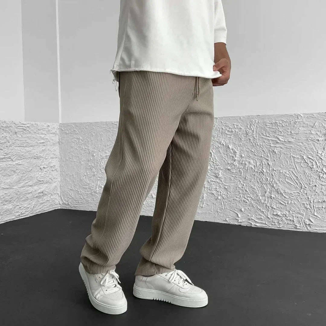 Waylynn Ribbed Knit Casual Pants Drawstring Unisex Comfort