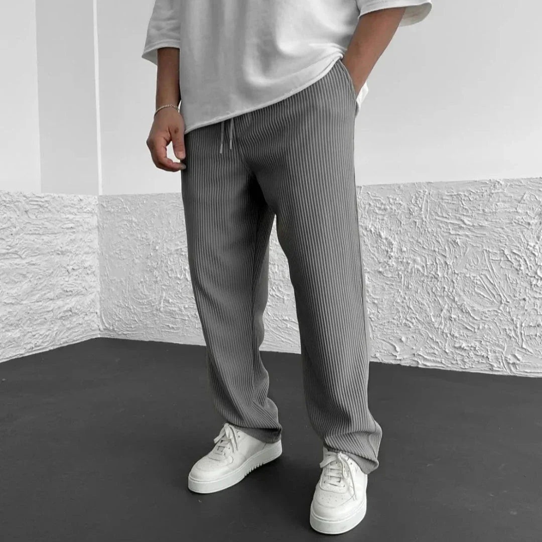 Waylynn Ribbed Knit Casual Pants Drawstring Unisex Comfort