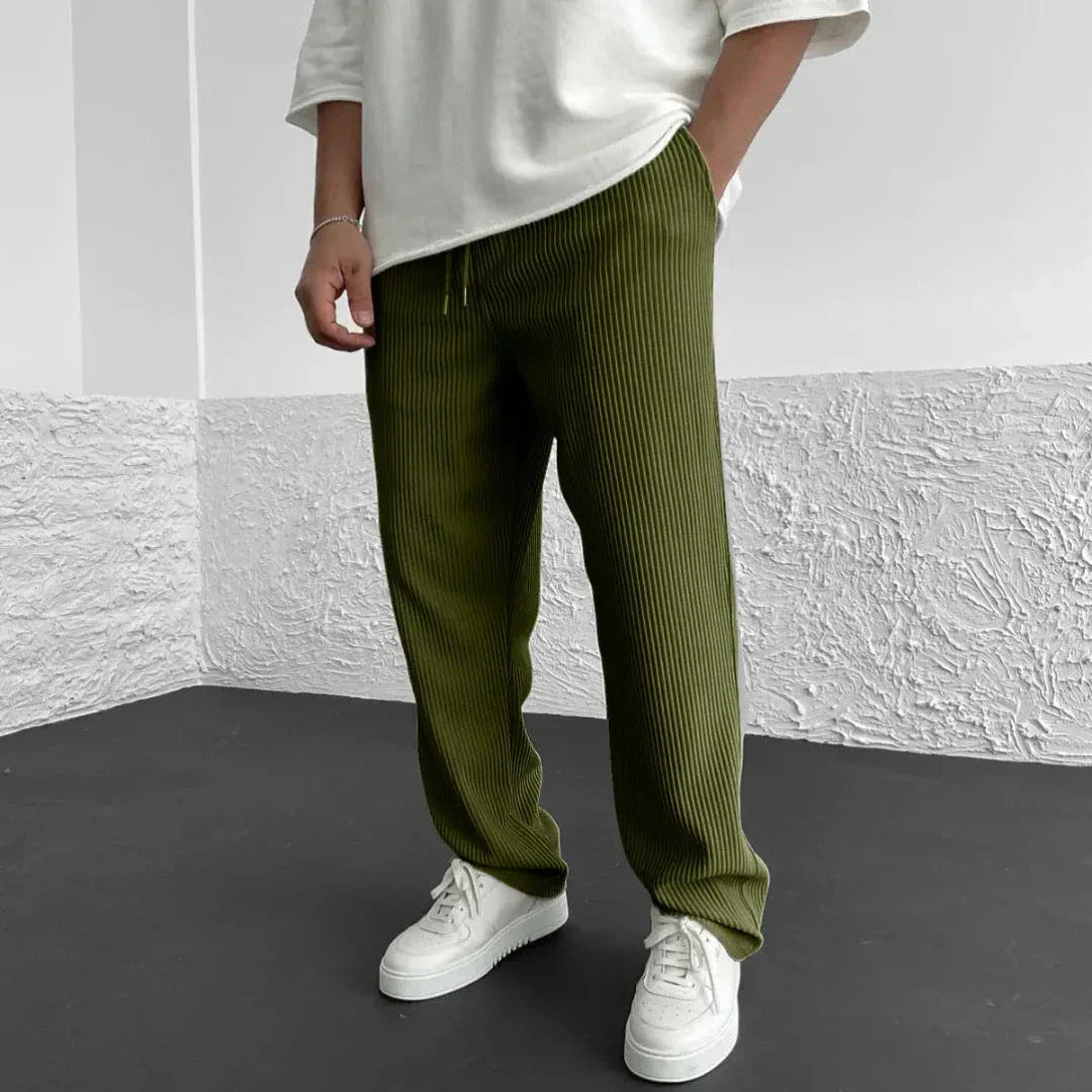 Waylynn Ribbed Knit Casual Pants Drawstring Unisex Comfort