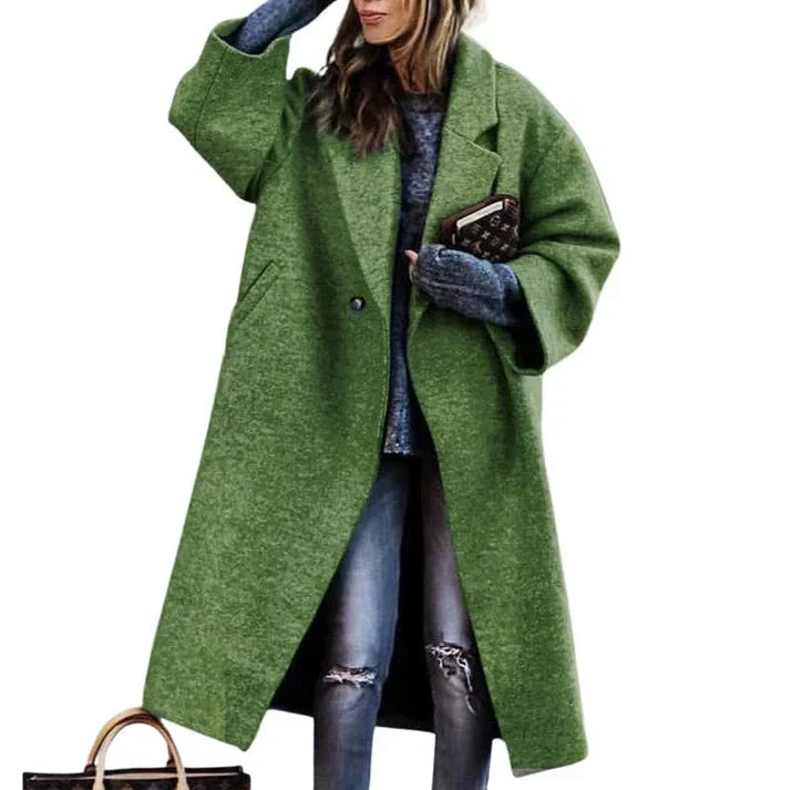 Street Wave Women's Colorful Plaid Wool Long Coat With Belt And Lapel Collar Warmth For Cold Weather