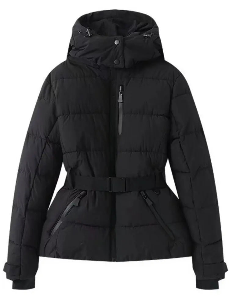 Street-wave Womens Insulated Ski Jacket With Waist Belt For Winter All Season Snow Sports