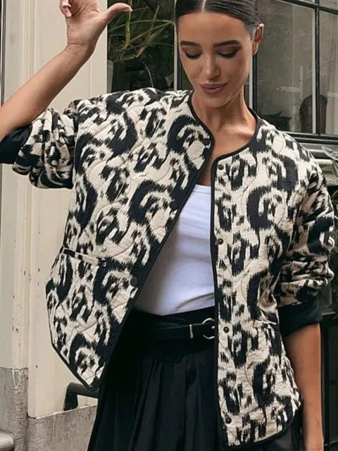 Street-Wave Weinlese Floral Print Women's Coat With Warmth And Breathable Comfort For Cold Weather