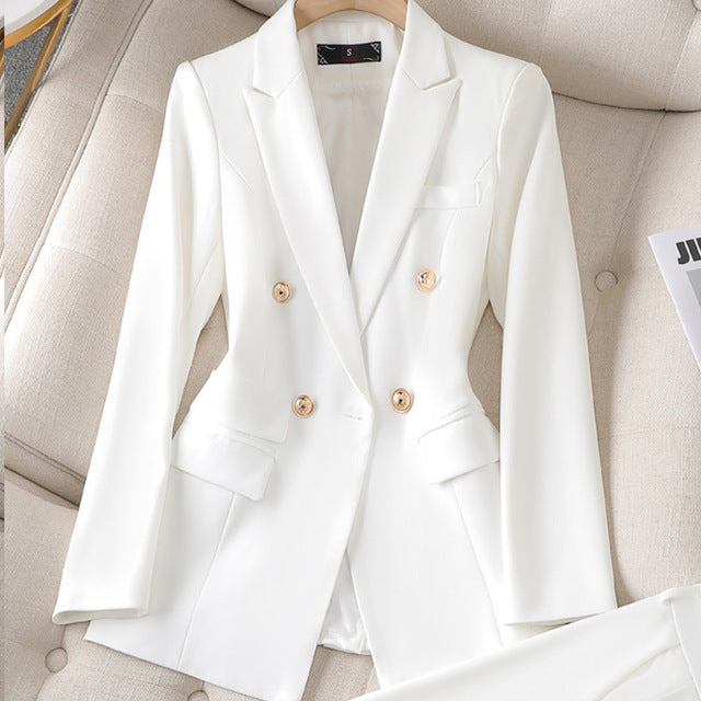 Street-wave White Blazer And Trouser Suit For Women Professionals Timeless Elegance With Modern Twist