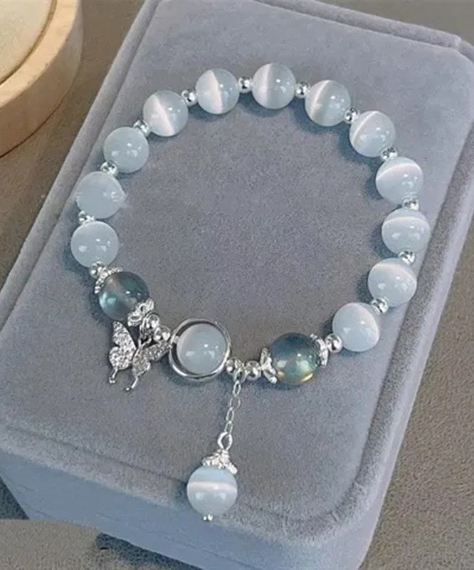 Bracelet à breloques moderne en alliage de soie et zircon, papillon, œil de chat - Street-Wave