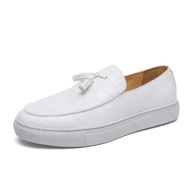 Street Wave Leather Loafers For Teens Low Cut Design Cushioned Comfort Stylish Tassel Shoes
