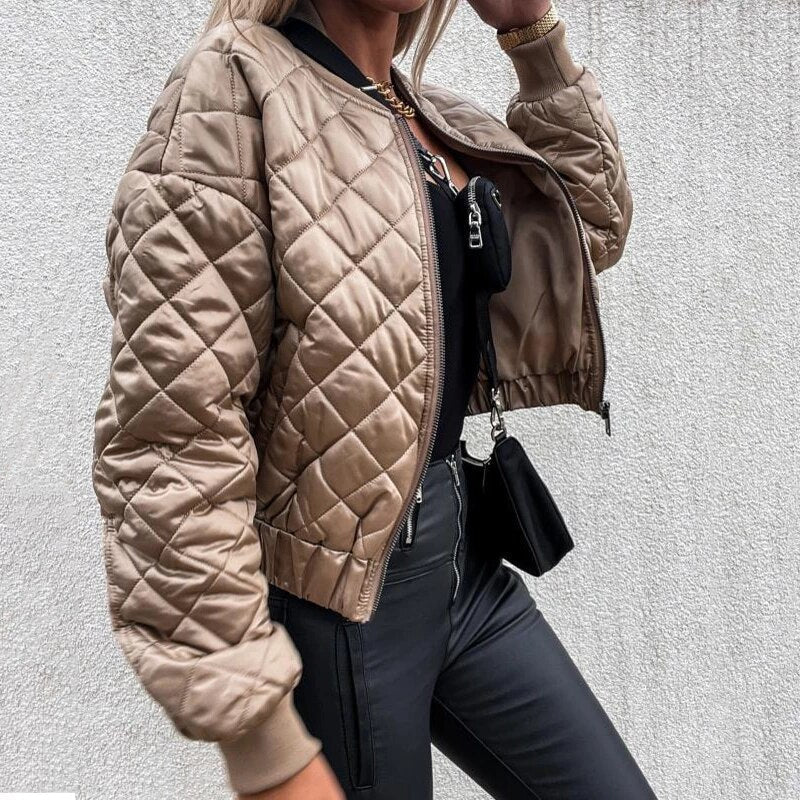 Street-wave Quilted Jacket For Women Warmth And Comfort With Chic Office To Casual Style