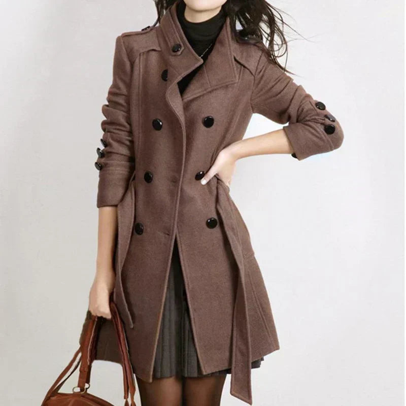 Streetwave Belted Wool Coat For Women Premium Quality Cozy Warmth For Autumn And Winter Wear