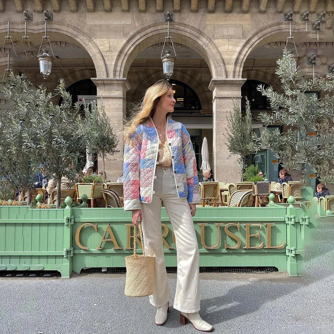 Street-wave Floral Cotton Coat for Spring and Summer Women With Vibrant Colors and Lightweight Comfort