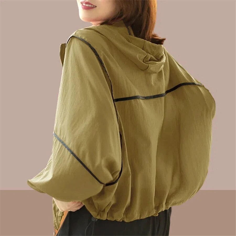 Street Wave Ventilated Hooded Jacket For Urban Style Enthusiasts Breathable Lightweight Windbreaker