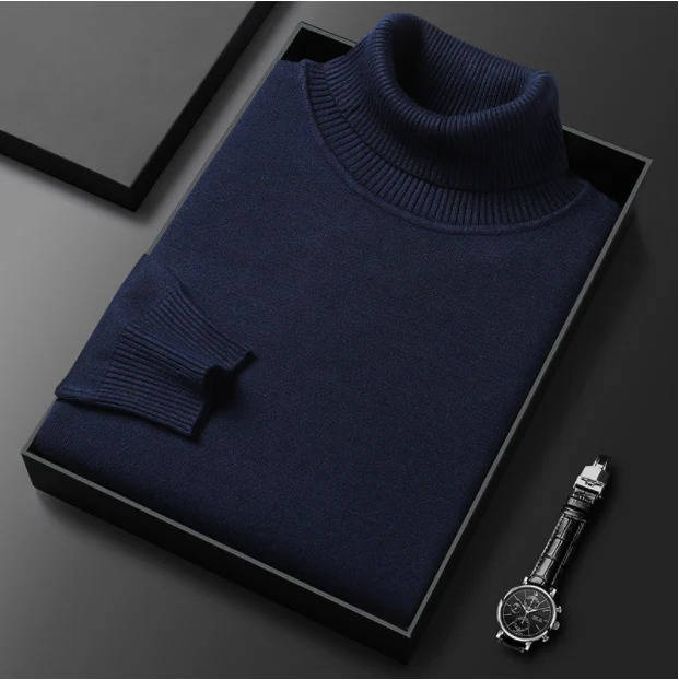 Men's Premium Turtleneck Sweater By Street-Wave Versatile Knit For Sharp Casual Winter Style