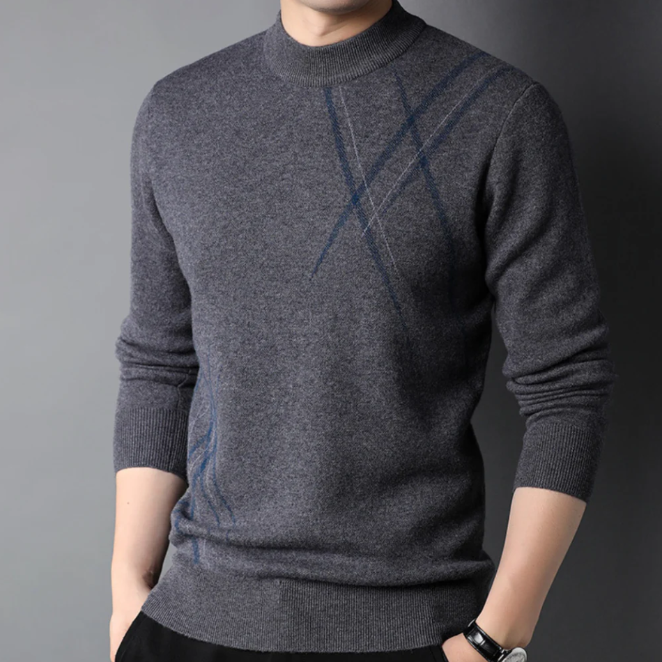 Street-Wave Men's Crew Neck Sweater With Premium Knit, Elegant Timeless Design For Stylish Everyday Wear
