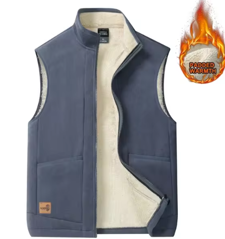 Street-wave Mens Padded Vest With Fleece Lining For Winter Comfort And Everyday Outdoor Style