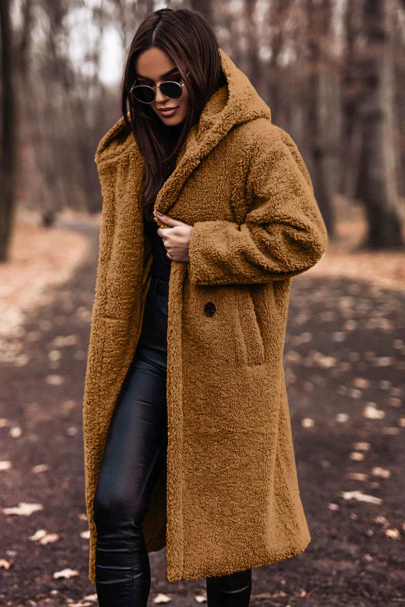 Streetwave Long Teddy Coat For Women Warm Winter Style Cozy Shearling Look Premium Quality