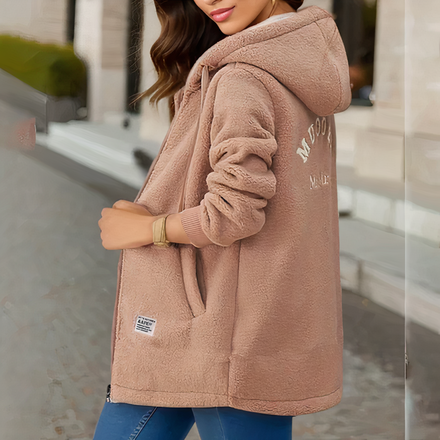 Street Wave Womens Fleece Jacket With Hood Warm Cozy Soft Winter Outerwear For Cold Days