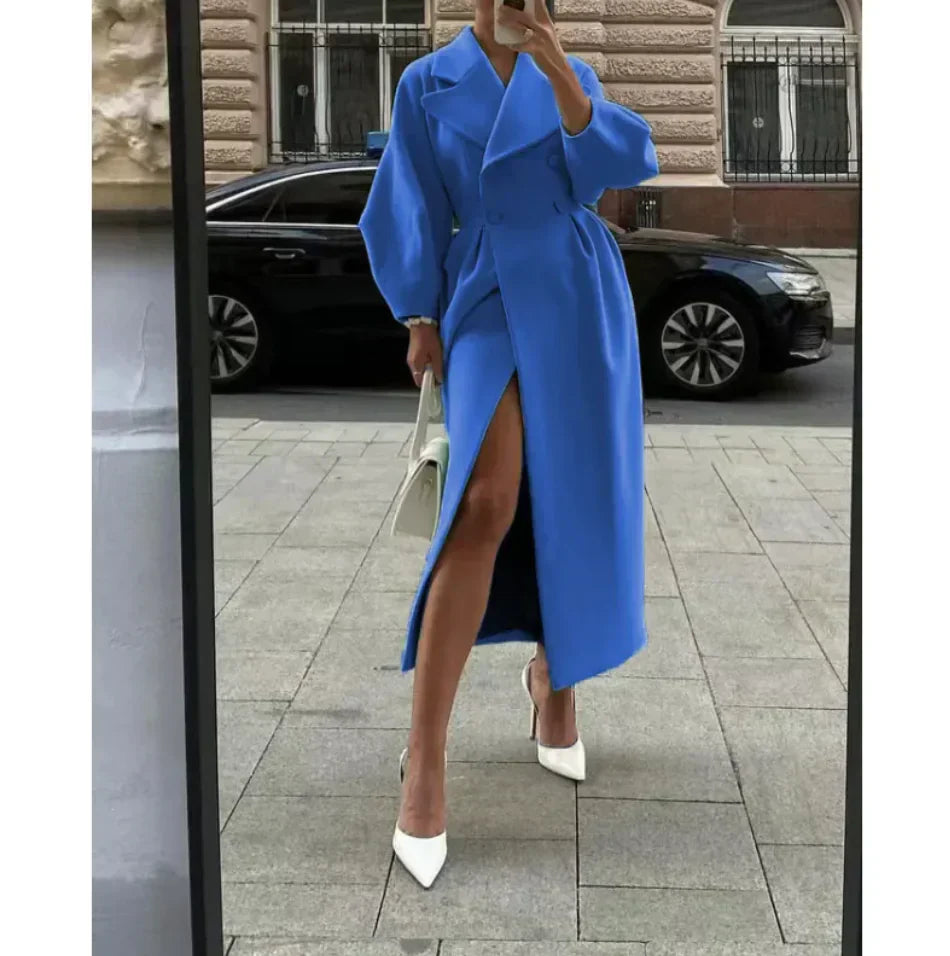 Street-Wave Womens Long Coat With Timeless Classic Cut And Effortless Comfort For Everyday Elegance