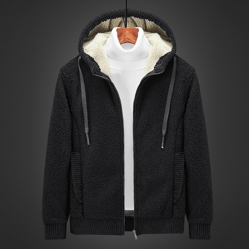 Street-Wave Mens Zip Hoodie With Warm Lined Fleece For Winter Comfort And Everyday Style