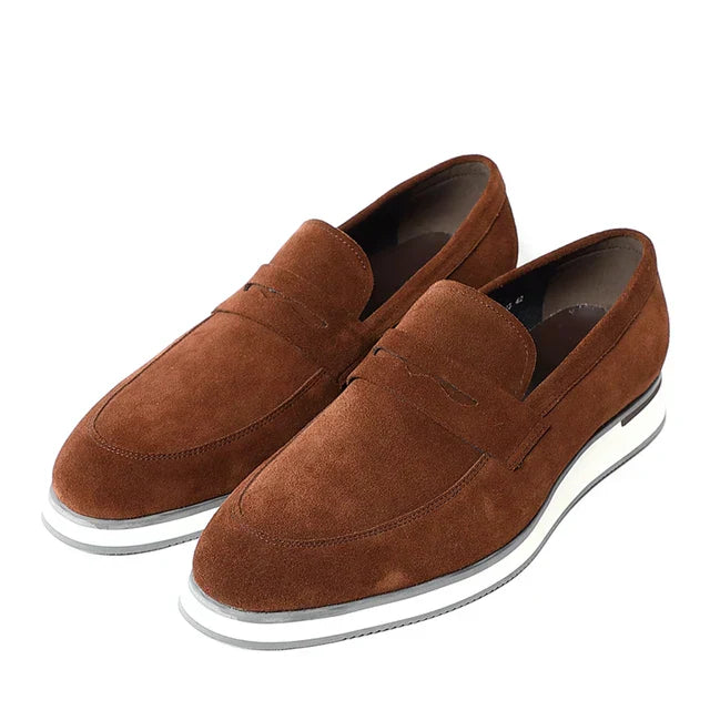 Streetwave Men's Natural Cow Suede Penny Loafers Handcrafted Luxury Comfort Black