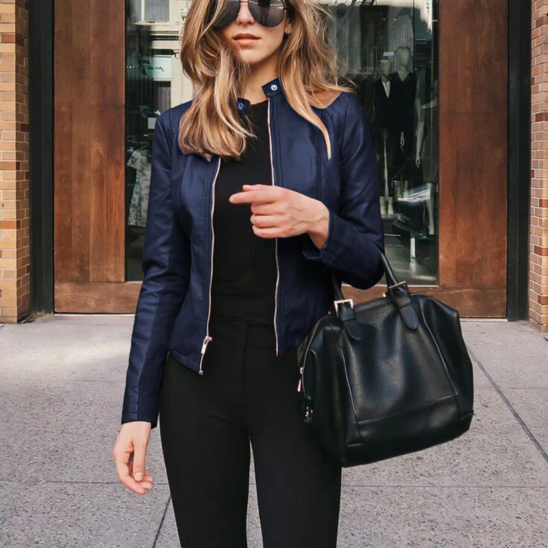 Street-wave PU Leather Bike Jacket For Women, Trendy, Warm All Season Comfort For Urban Riders