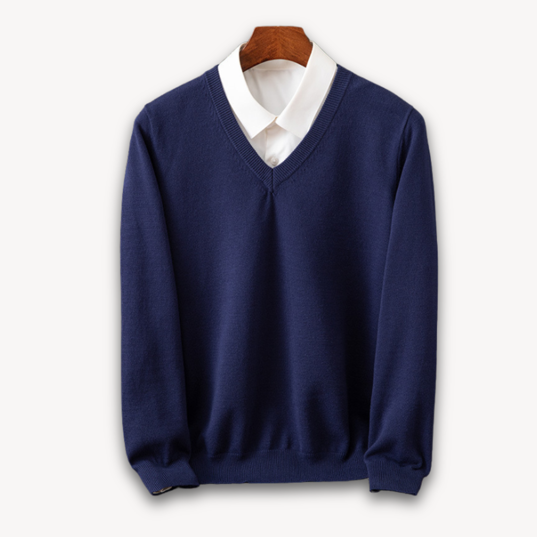 Street-Wave Men's V Neck Slim Fit Sweater In Soft Knit With Ribbed Edges For Versatile Style