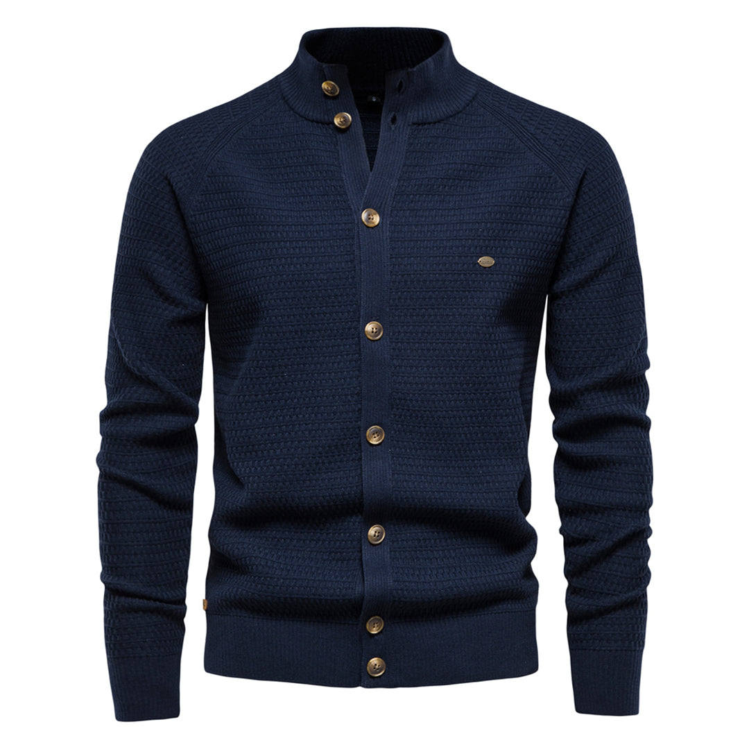 Street-wave Handcrafted Knitted Cardigan For Men With Timeless Craftsmanship In Two Colors