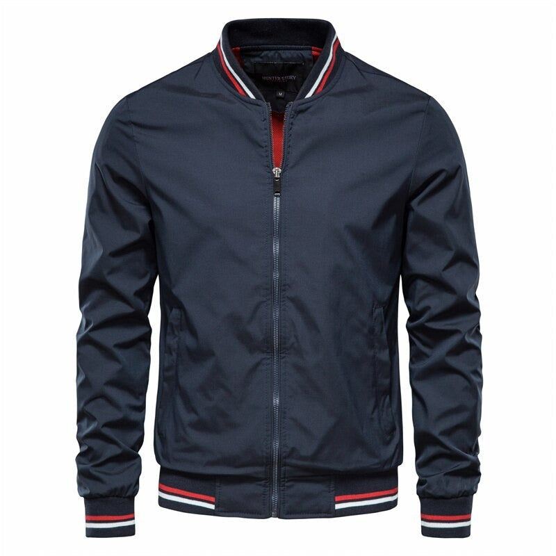 Street-Wave Nylon Bomber Jacket For Men Water-Resistant Lightweight Outerwear Street-Ready Style