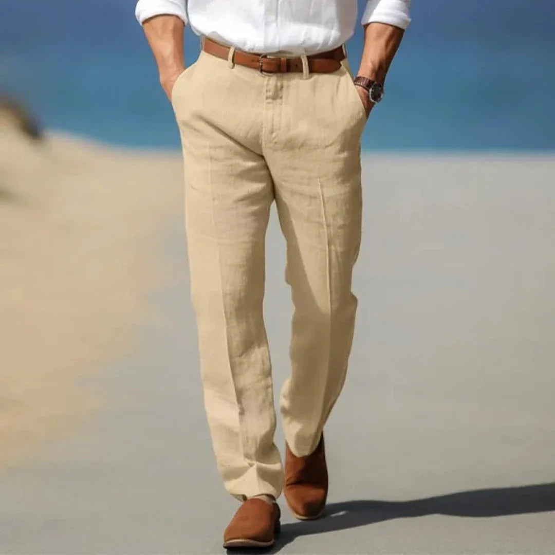 Waylynn Unisex Lightweight Linen Tailored Pants For Warm Weather