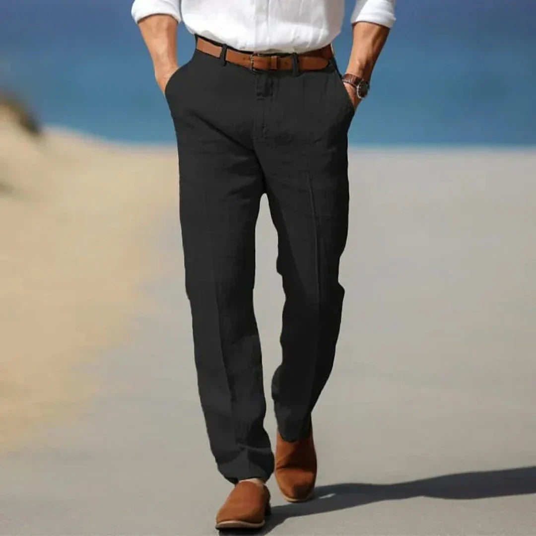 Waylynn Unisex Lightweight Linen Tailored Pants For Warm Weather