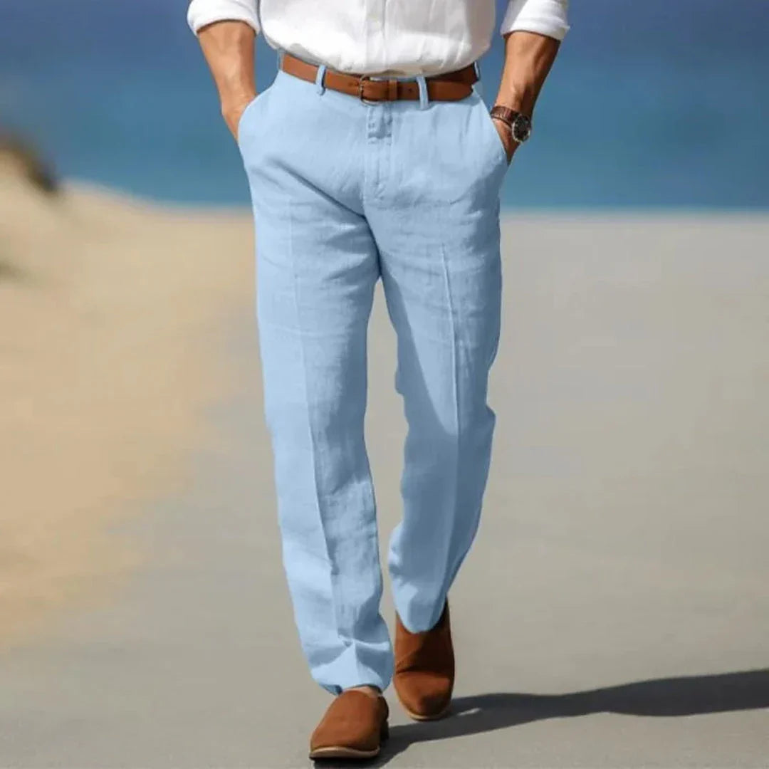 Waylynn Unisex Lightweight Linen Tailored Pants For Warm Weather