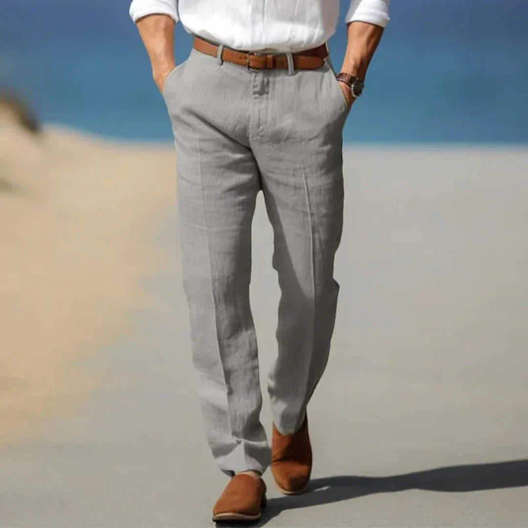 Waylynn Unisex Lightweight Linen Tailored Pants For Warm Weather