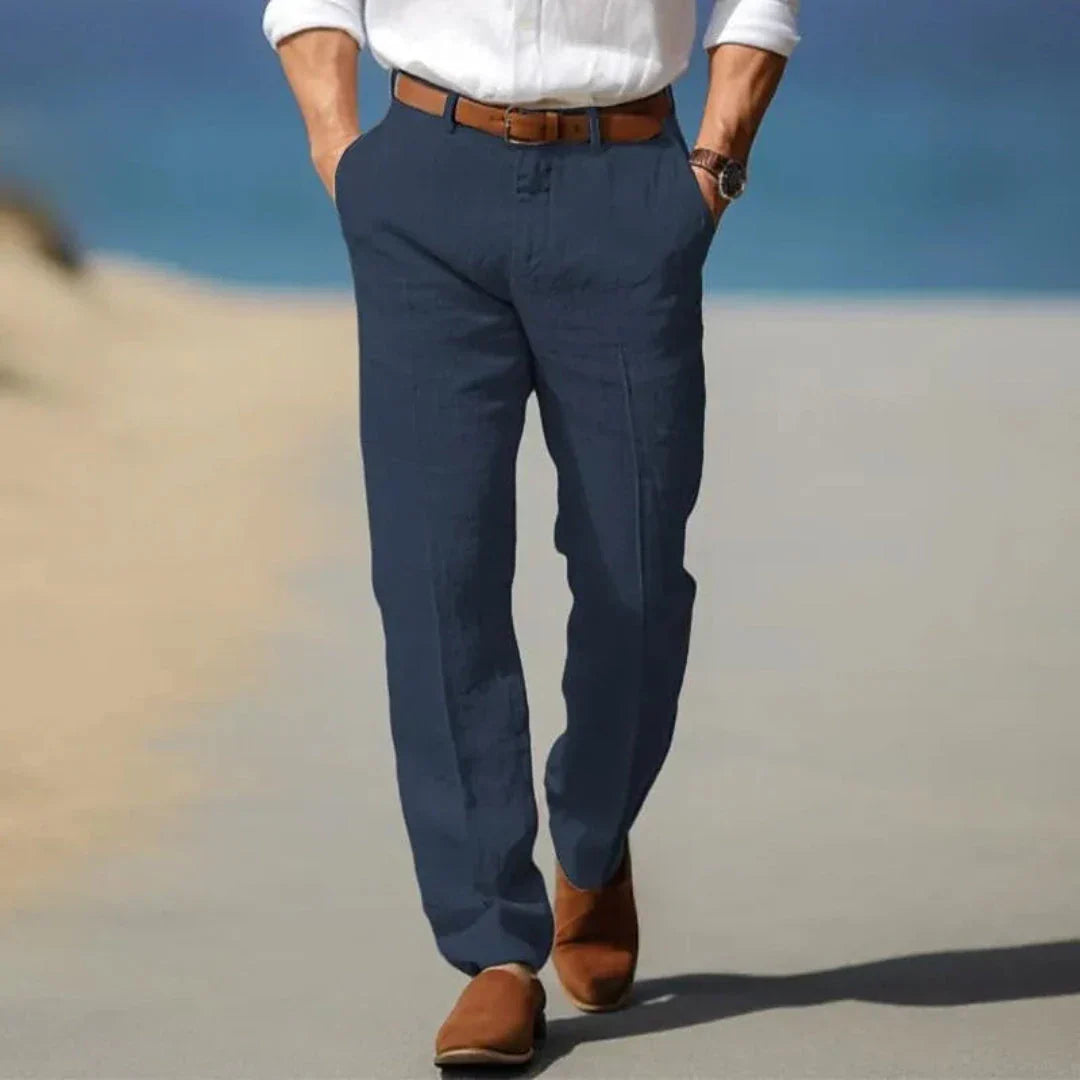 Waylynn Unisex Lightweight Linen Tailored Pants For Warm Weather