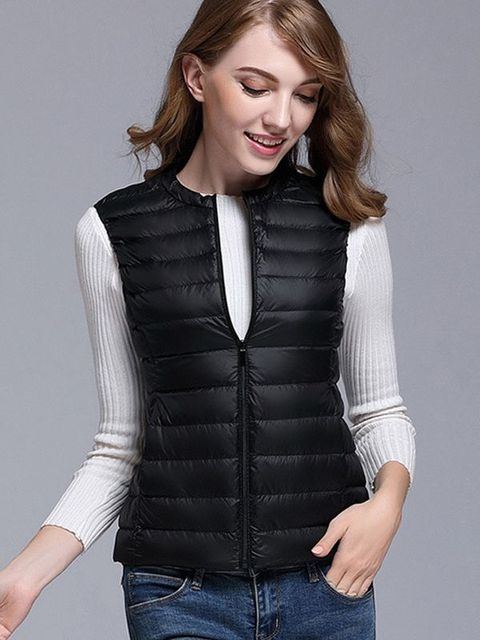 Streetwave Long Puffer Vest For Women With Elegant Warmth And Minimalist Chic Design