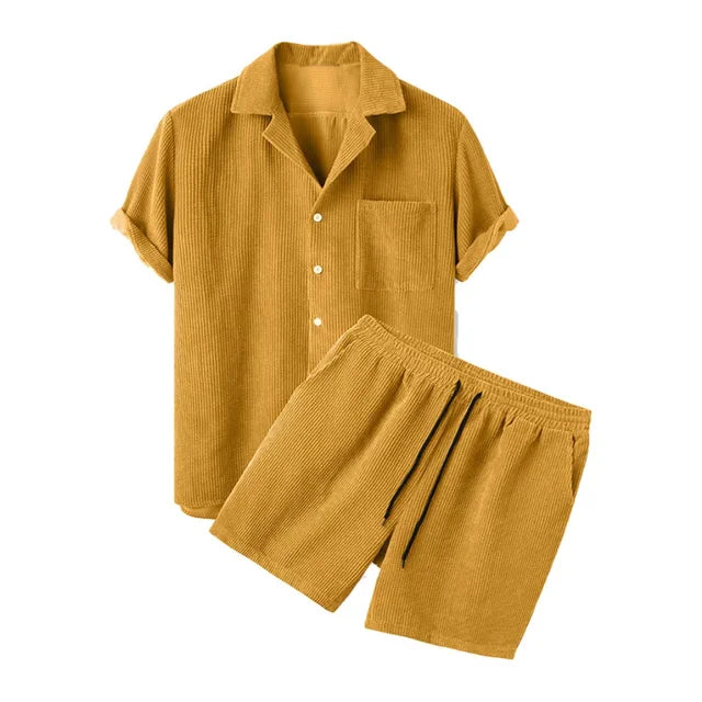 Corduroy Lounge Set For Men By Street-Wave Ultra Comfortable Homewear For Modern Gentlemen