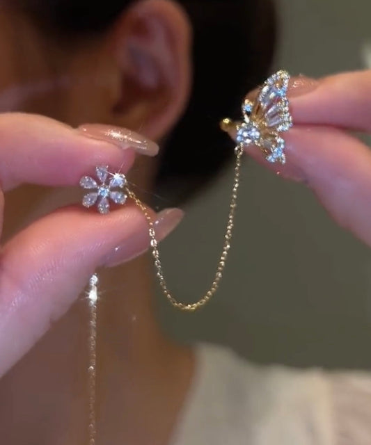 Nouvelle arrivée de boucles d'oreilles à clip papillon en cristal brillant - Street-Wave