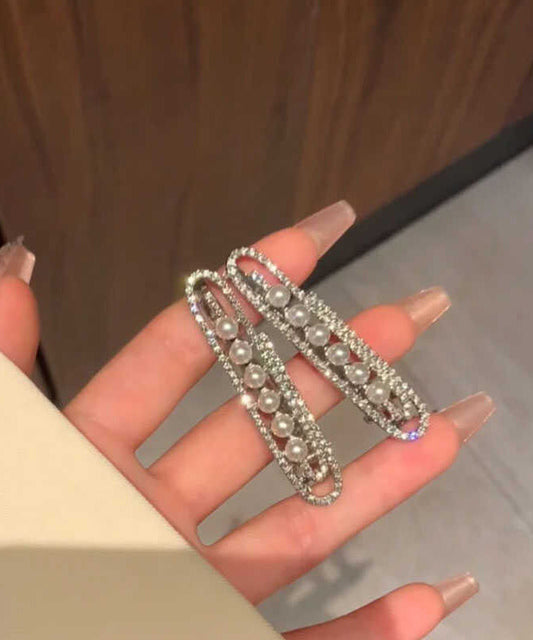 Nouvelle paire d'épingles à cheveux en alliage de soie et perle de zircon - Street-Wave