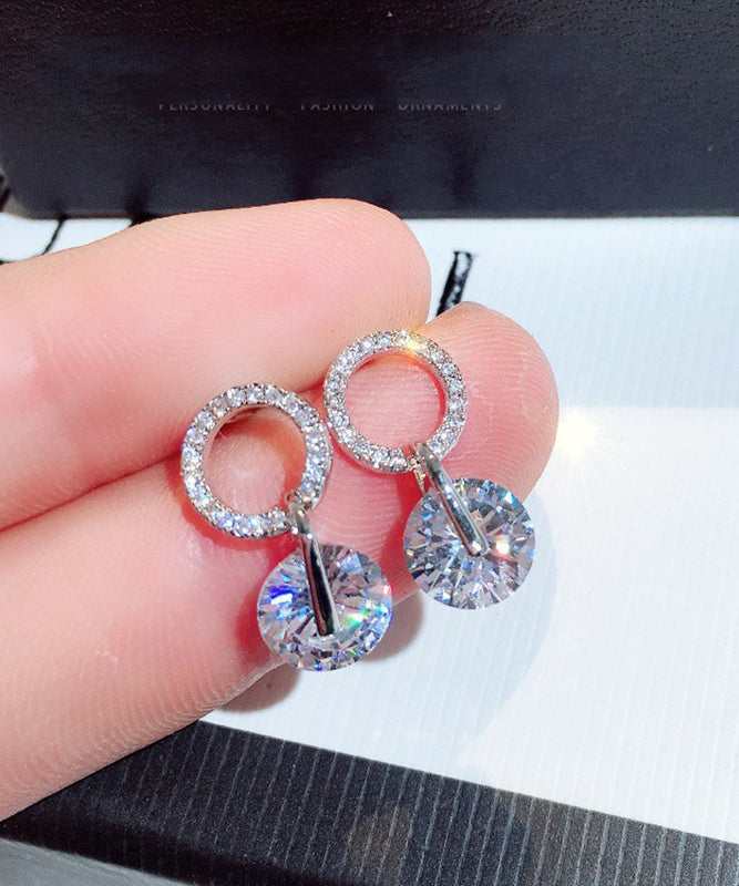 Nouvelles boucles d'oreilles créoles en soie, métal, zircon, œil de chat - Street-Wave