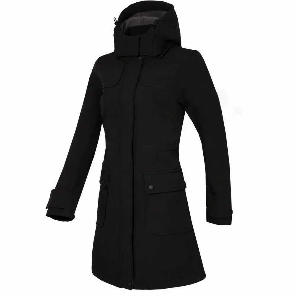 Street-wave Women Hooded Winter Jacket With Front Zip And Pockets For Cozy Fall And Winter