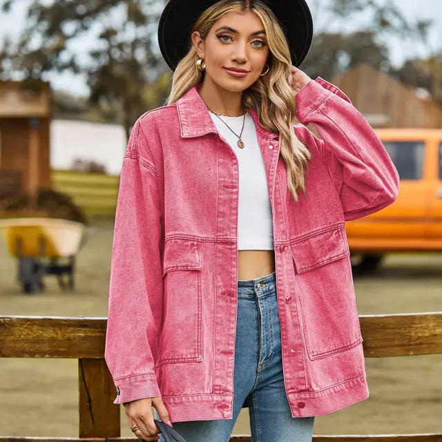Street-wave Classic Denim Jacket For Women Breathable Warmth And Premium Comfort Timeless Style