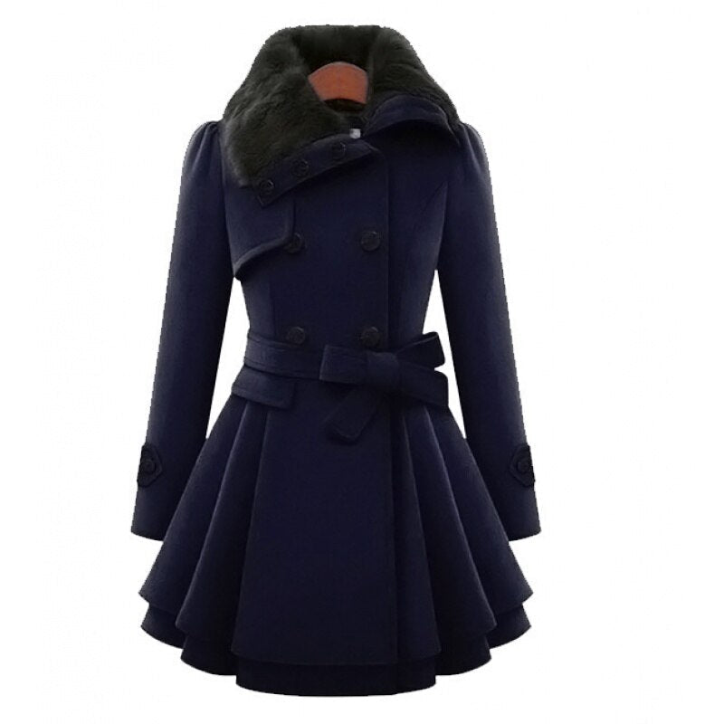 Street Wave Belted Wool Coat For Women Elegant Cozy Warmth With Structured Silhouette