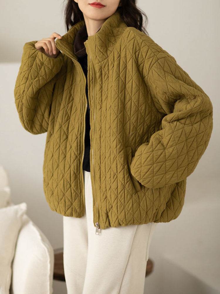 Street Wave Quilted Warm Jacket For Women With Soft Texture And Stylish Premium Materials