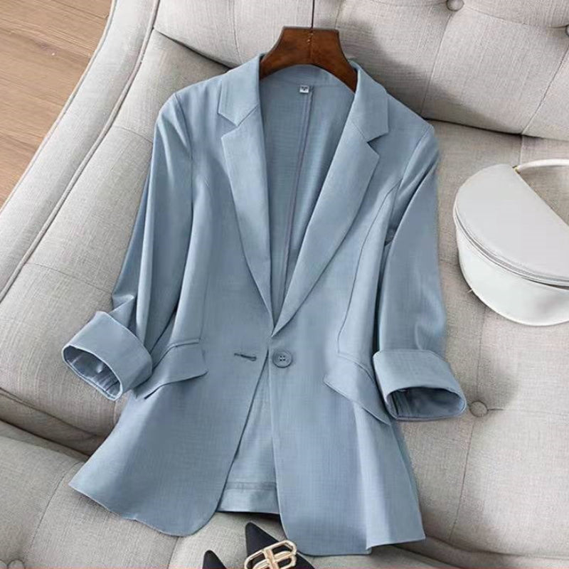 Noelle Rolled-Sleeve Blazer