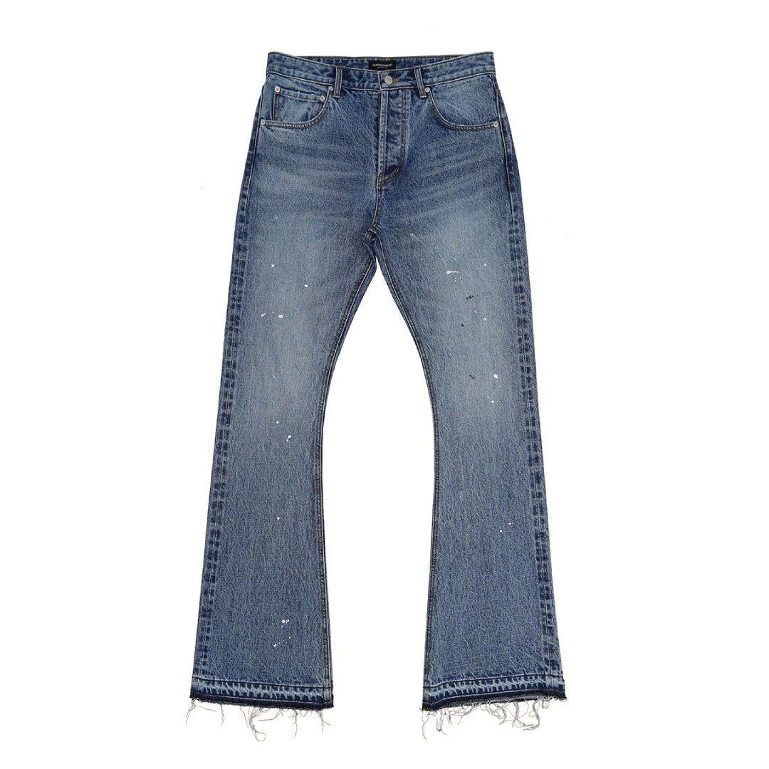 Ink Splashed Flare Denim