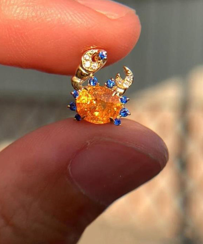 Boucles d'oreilles à tige en forme de crabe en alliage de zircon bleu fantaisie - Street-Wave