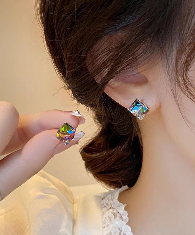 Boucles d'oreilles fantaisie en alliage de cuivre doré et cristal - Street-Wave