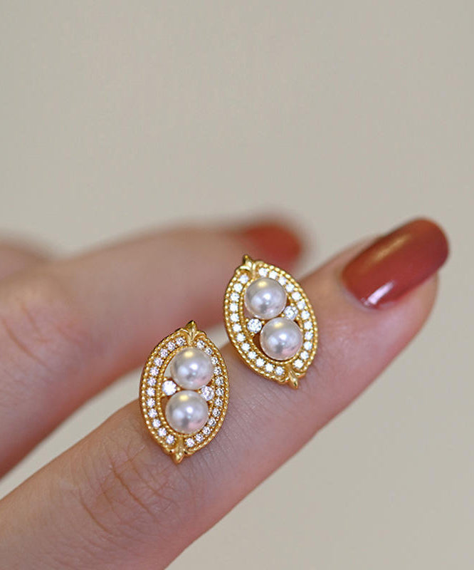 Boucles d'oreilles fantaisie en forme de goutte d'eau avec perles de zircon et cuivre doré - Street-Wave