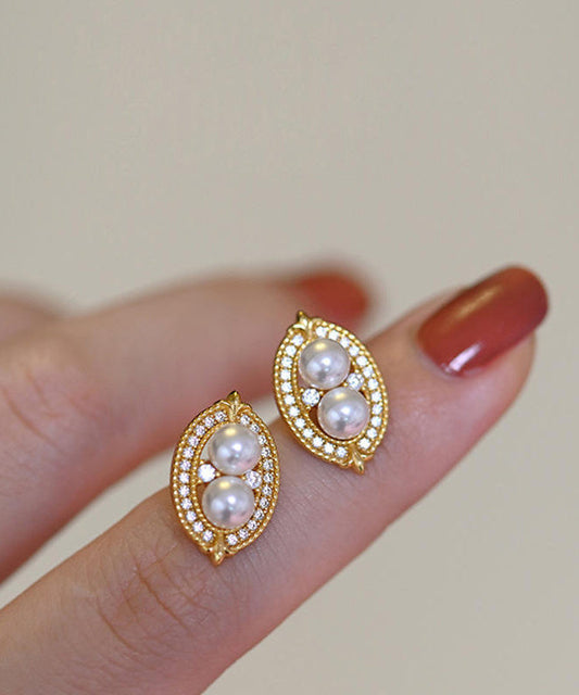 Boucles d'oreilles fantaisie en forme de goutte d'eau avec perles de zircon et cuivre doré - Street-Wave