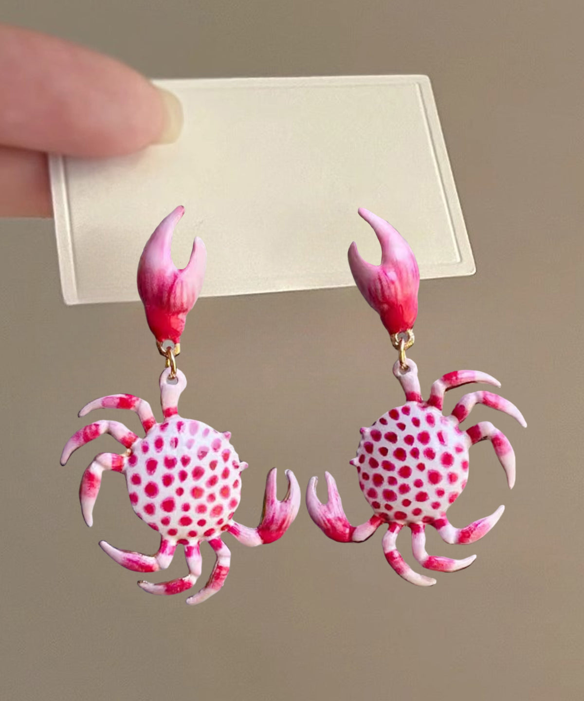 Boucles d'oreilles pendantes fantaisie en forme de crabe avec surdorure en cuivre rose - Street-Wave