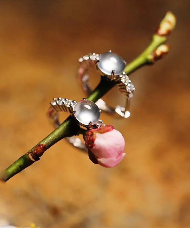 Boucles d'oreilles créoles fantaisie en argent sterling avec pierre œil de chat incrustée de soie - Street-Wave