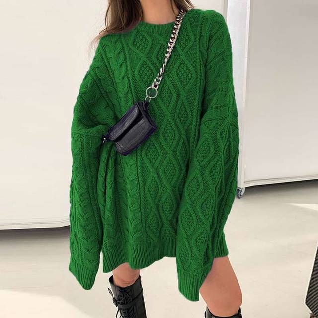 Streetwave Oversized Knit Sweater For Women Cozy High Neck Autumn Essential Wardrobe
